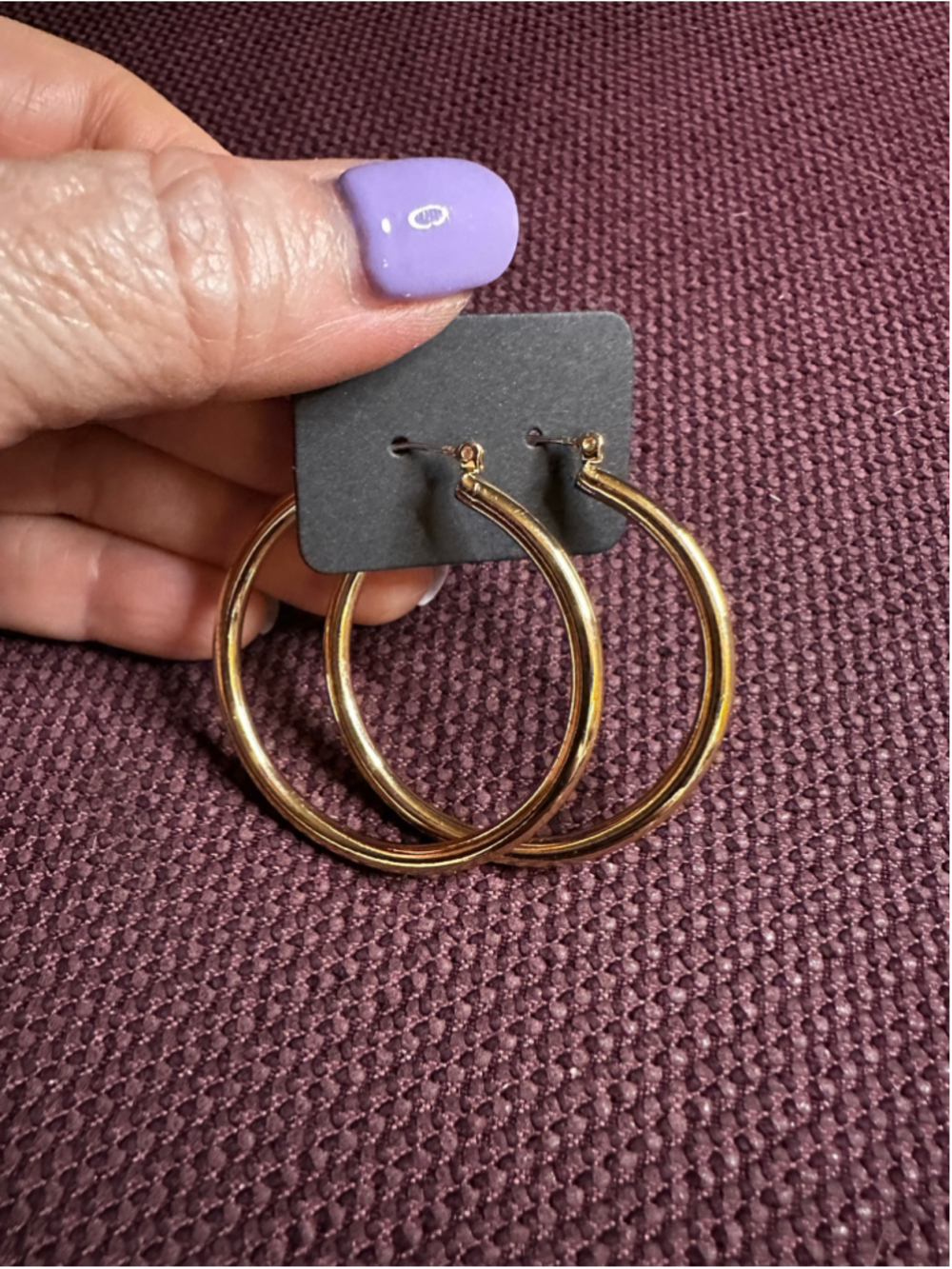 Gold Smooth Polished Hoop Earrings